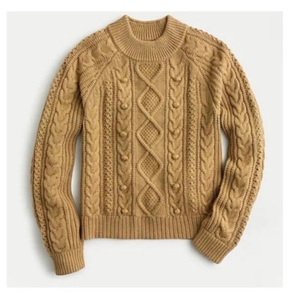 J. Crew Pom Pom Cable Knit Sweater
